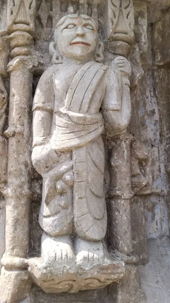 Old Hindu God Statue Khajuraho Temple India — Stock Photo, Image