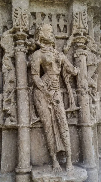 Alte Hinduistische Gottesstatue Aus Dem Khajuraho Tempel Indien — Stockfoto