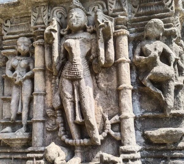 Alte Hinduistische Gottesstatue Aus Dem Khajuraho Tempel Indien — Stockfoto