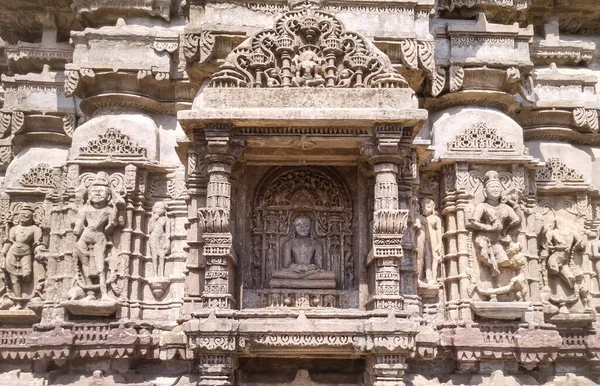 Stará Hinduistická Socha Boha Chrámu Khajuraho Indii — Stock fotografie