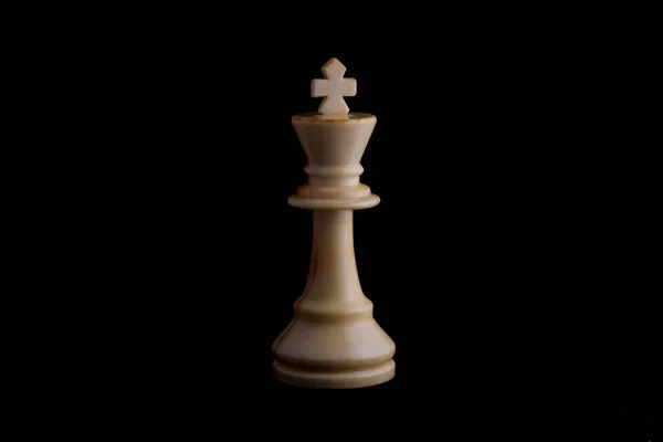 Une Lumière Latérale Sur Une Pièce Échecs Roi Blanc Arrière — Photo