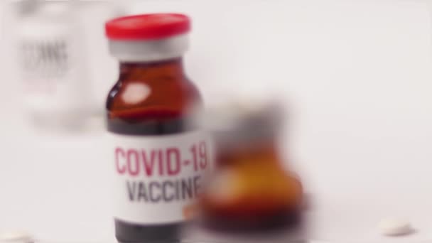 Desenvolvimento e criação de uma vacina contra o coronavírus COVID-19 .Coronavirus Concepção da vacina — Vídeo de Stock