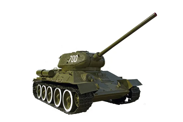 Радянський танк T-34 ізольовані на білому — стокове фото