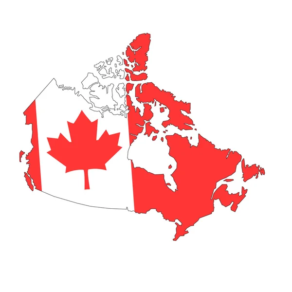 Canadá, Mapa de la bandera — Vector de stock