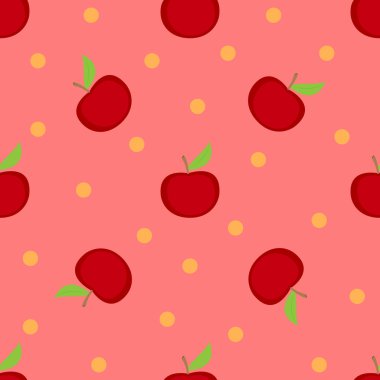 kırmızı elmalar dikişsiz desen