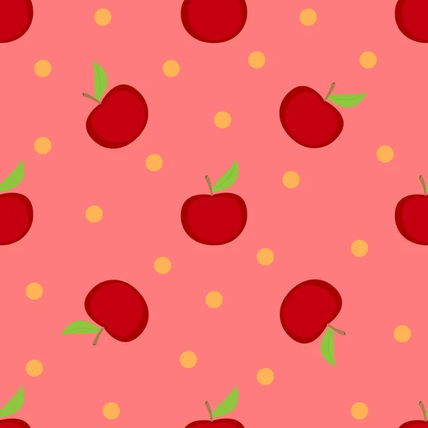 Czerwone jabłka bezszwowy wzór — Wektor stockowy