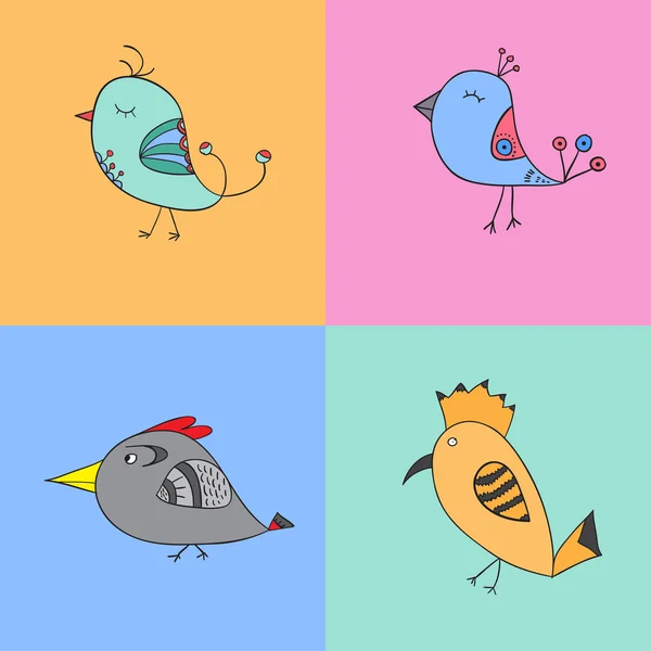 Conjunto de aves de color para el diseño — Vector de stock