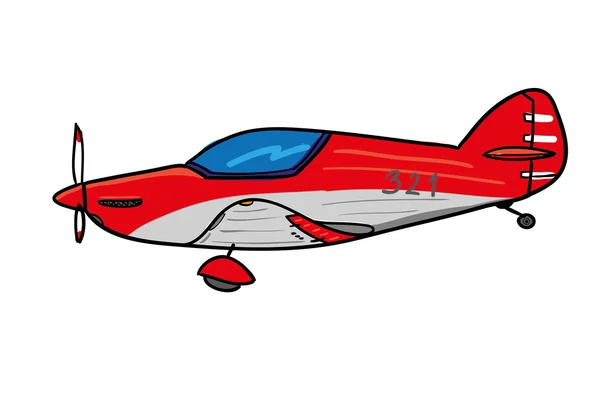 Sport aircraft - cartoon — Stock Vector