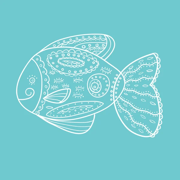 Sketchy Doodle peces Vector ilustración — Archivo Imágenes Vectoriales