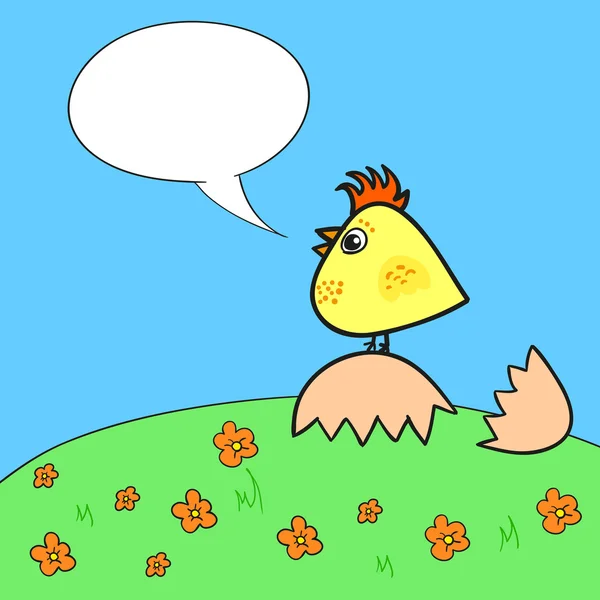 Lindo pájaro de pollo. Ilustración de Doodle vectorial — Archivo Imágenes Vectoriales