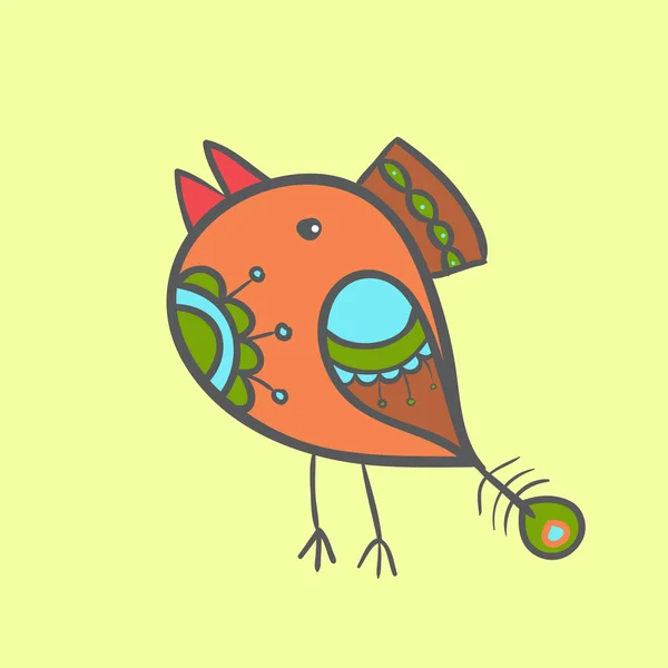Αφηρημένη ινδική πουλί. Vector εικονογράφηση — Διανυσματικό Αρχείο