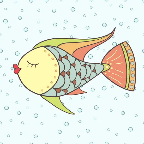 Doodle fish. Ilustración vectorial dibujada a mano — Archivo Imágenes Vectoriales