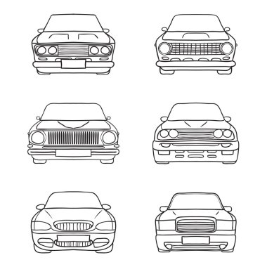 Retro araba siluet arka plan - açık görünüm.