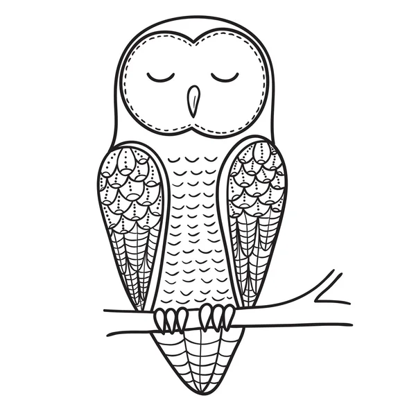 Симпатичная декоративная сова — стоковый вектор