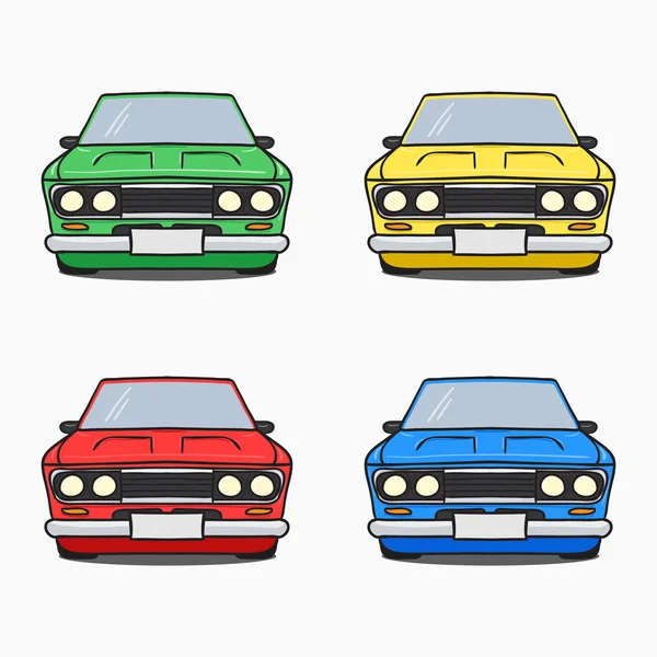 Abstract retro car silhouette background - Front view. — Stock Vector