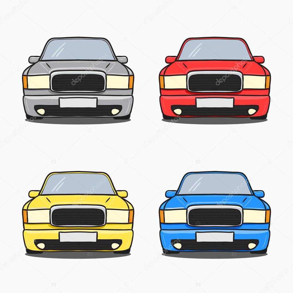 Abstract retro car silhouette background - Front view.