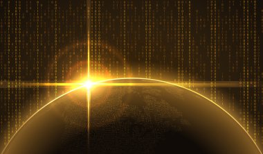 Siber dünya üzerinde gündoğumu.