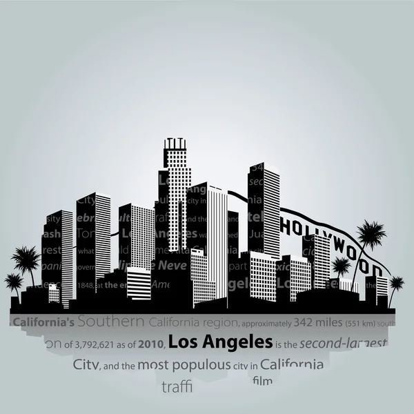 Los Angeles city siluett. — Stock vektor