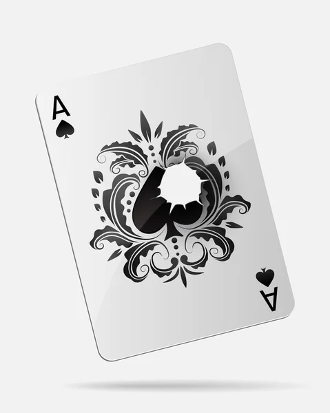 Ace of spades with a bullet hole isolated on white Royalty Free Stock Vectors