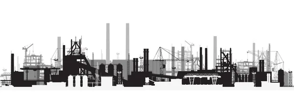 Panoramic view of industrial landscape — Stock Vector