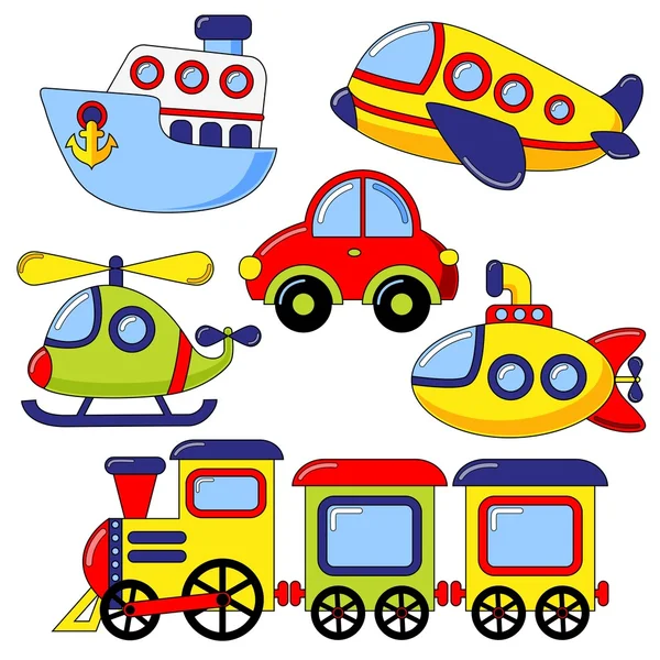 Set of cartoon transport icon Royalty Free Stock Illustrations