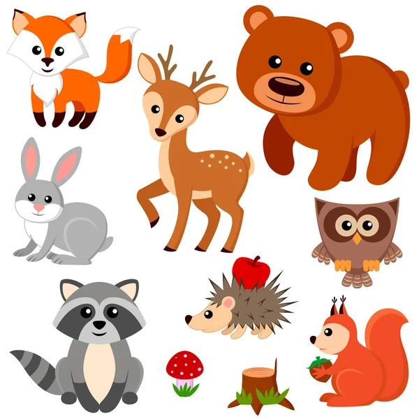 Set forest animals — Stock Vector