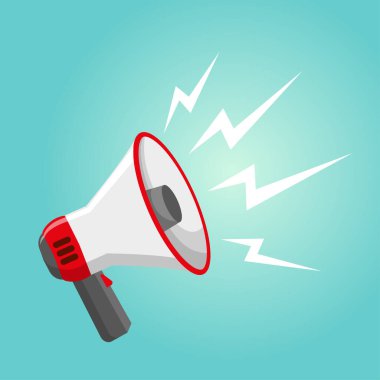 Megaphone icon. Vector illustration in flat style