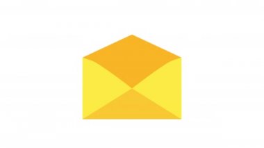 Email Icon. Open envelope with letter. Mail and messaging icon in flat style. 4k animation, stock footage