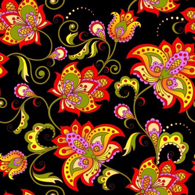 Dekoratif çiçek seamless modeli