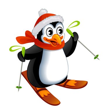 Karikatür penguen Kayak