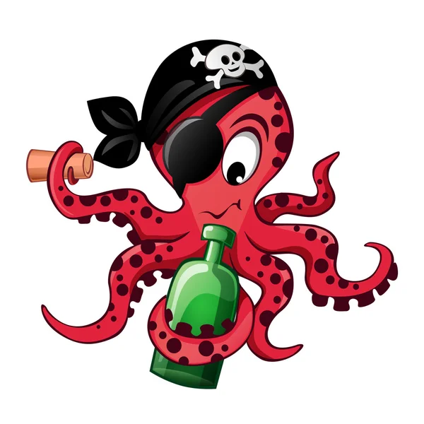 Pirate octopus — Stock Vector