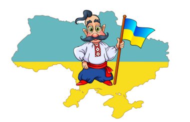 Kazak ile Ukrayna bayrağı