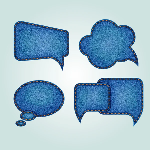 Set of jeans speech bubbles — Stock Vector