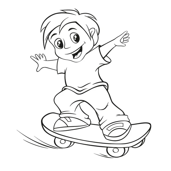 Skateboarding chico — Vector de stock