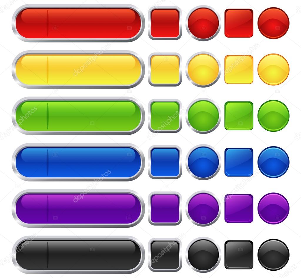Set of blank web buttons