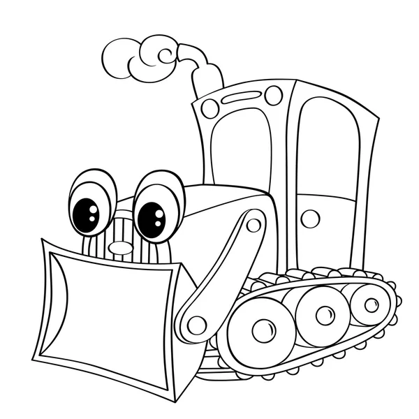 Funny cartoon bulldozer — Stock Vector