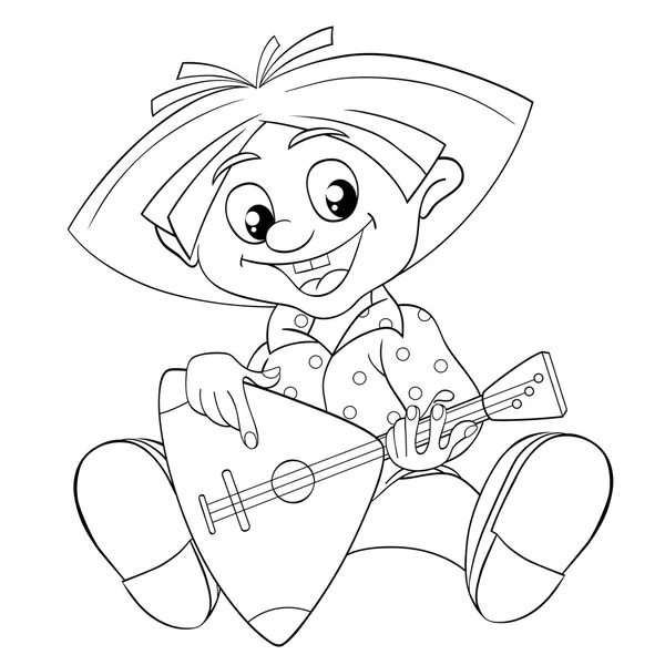 Brownie jugando un balalaika — Vector de stock