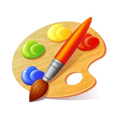 Boyalı ve fırçalı palet