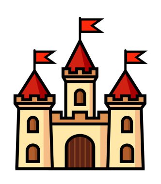 Peri masalı kale simgesi beyaz arkaplanda izole