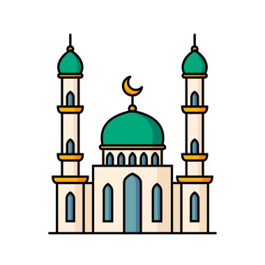 Mosque icon. Ramadan, Islamic holiday, Muslim  symbol isolated on white background