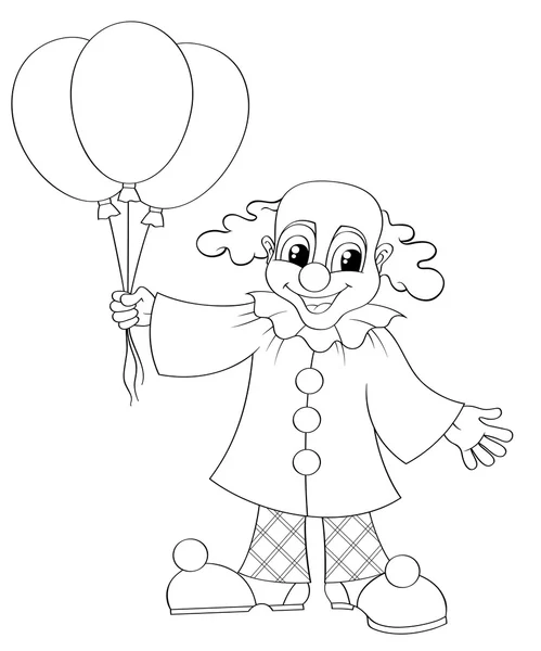 Drôle clown avec ballons — Image vectorielle