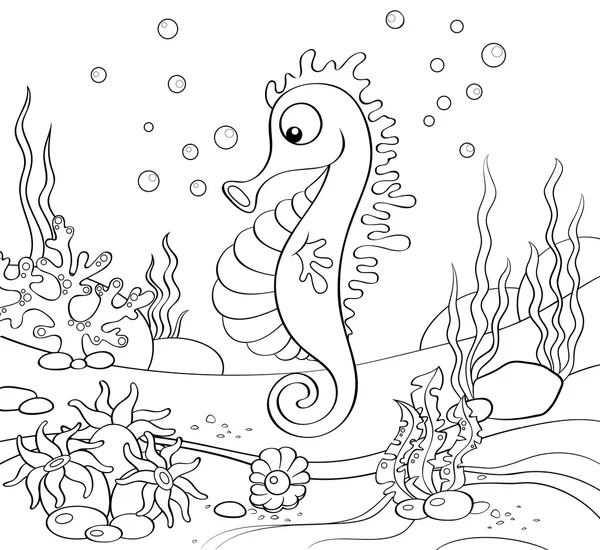 Seahorse. Onderwaterwereld — Stockvector