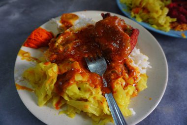 Ünlü Malezya helal Hint Müslüman mutfağı Nasi Vanggey