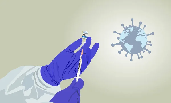 Vaccin Covid Espère Mettre Fin Épidémie Les Médecins Préparent Vacciner Graphismes Vectoriels