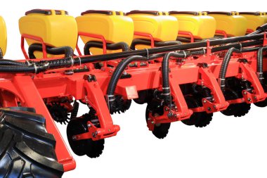 Tohum tatbikatı. Hassas ekme makinesi. Modern tarım makineleri