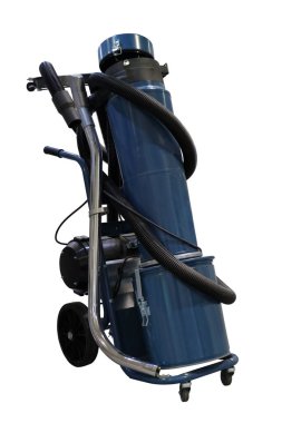 Ticari ve endüstriyel tesisleri temizlemek için bir cihaz. Beyazda izole edilmiş. Elektrikli süpürge. Sanayi elektrik süpürgesi.