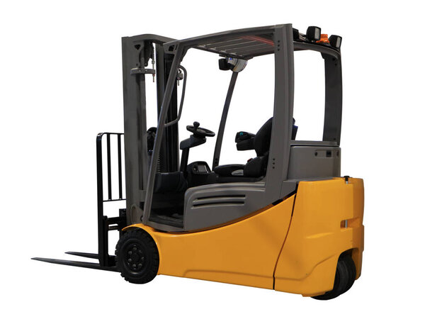 Picture of an electric stacker. Front loader. Front-end loader.