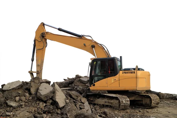 Yellow Excavator Digging Trench — Stock Photo, Image
