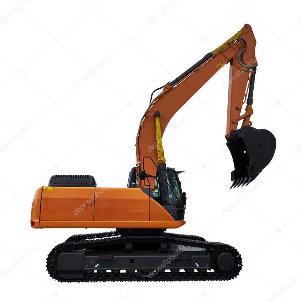 Image of a crawler excavator. Isolated on white. Modern construction equipment