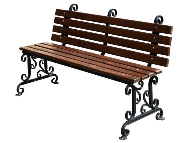 Şehir bankında. İzole görüntü. Belediye ekipmanları. Şehir gelişimi. Rahat bir şehir. Şehir manzarası. Bahçe ekipmanları. Modern şehir.